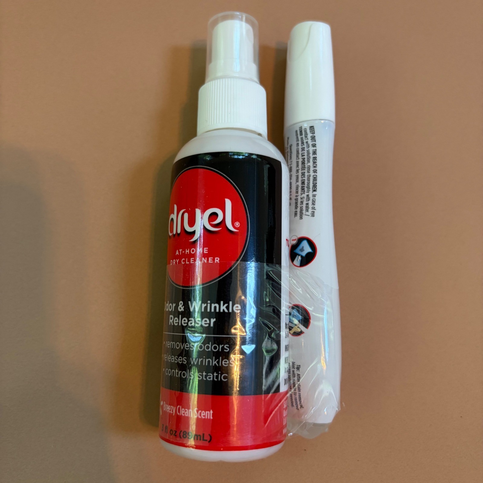 Dryel Odor Wrinkle Releaser Spray 3oz and On-The-Go Stain Remover Pen Set