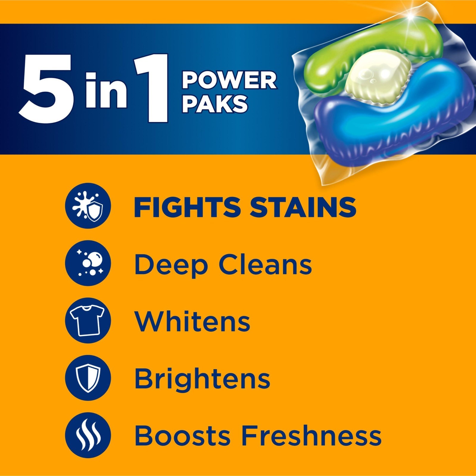 Arm & Hammer Plus OxiClean Power Paks – 42 Count 5-in-1 Laundry Detergent Pods..