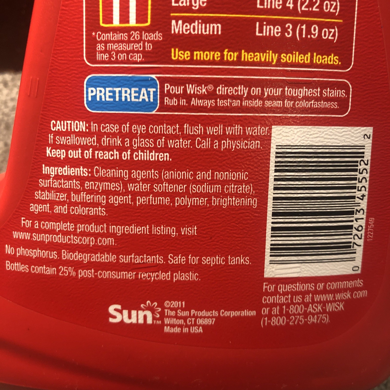 Wisk COLDWATER POWER Stain Spectrum Laundry Detergent HE 26 Loads 50oz