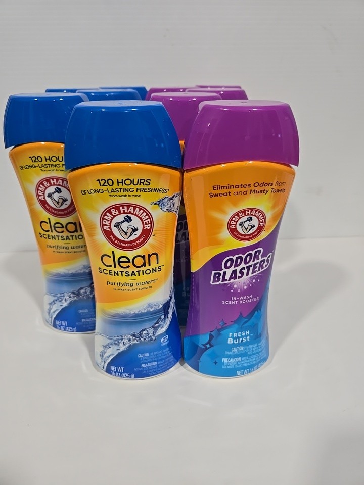 5xArm & Hammer In-Wash Scent Booster & 5xOdor Blaster Clean Sensations15Oz Ea.