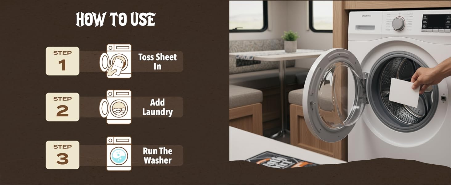 Laundry Detergent Sheets, 64 Loads, Tough on Stains and Odors, Gentle on Skin