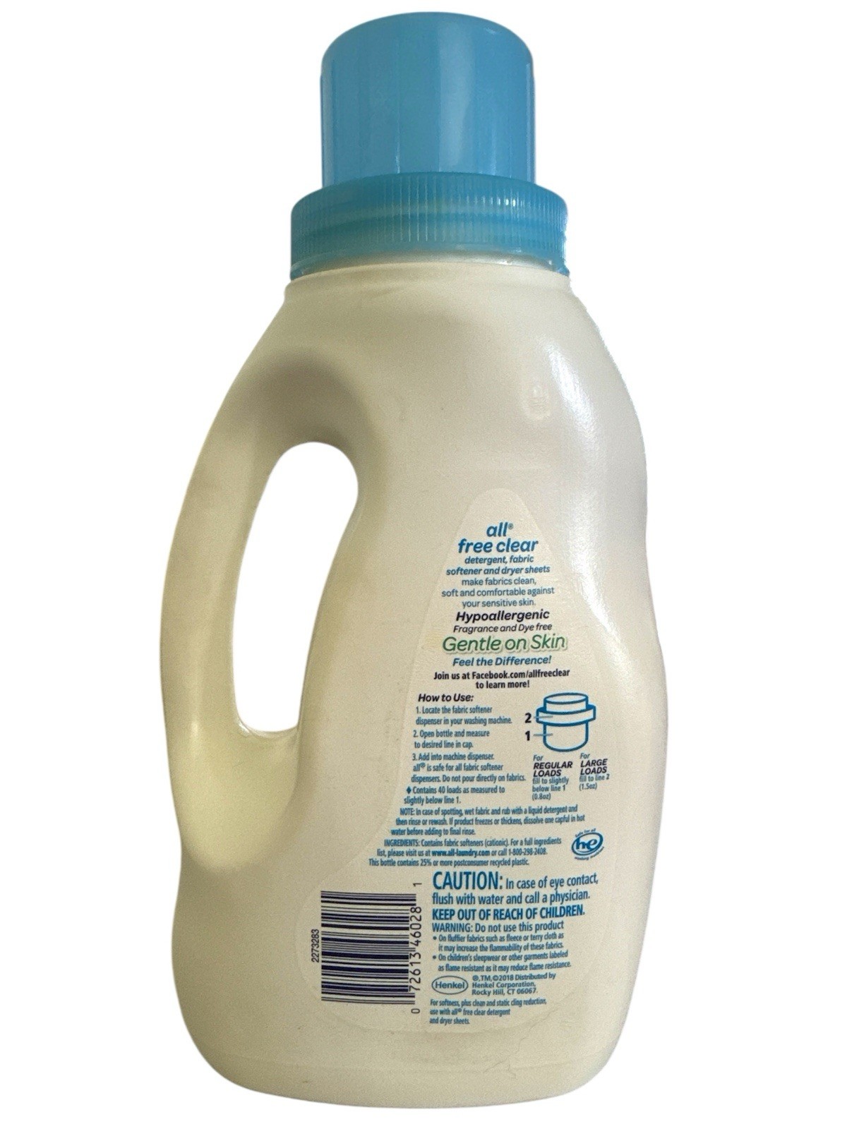 all Fabric Softener For Sensitive Skin 40 Loads 32 Fl Oz New