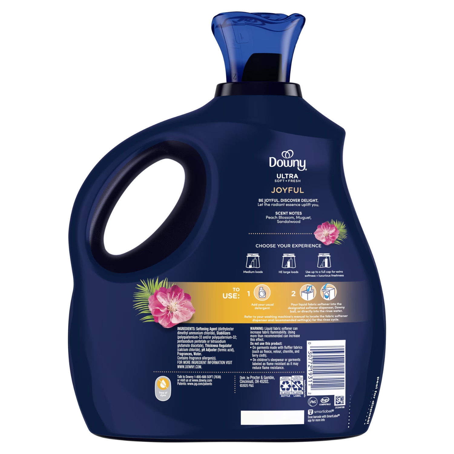 Downy Ultra Soft Fresh Island Hibiscus Mango Liquid Fabric Softener Care, 3 Pack