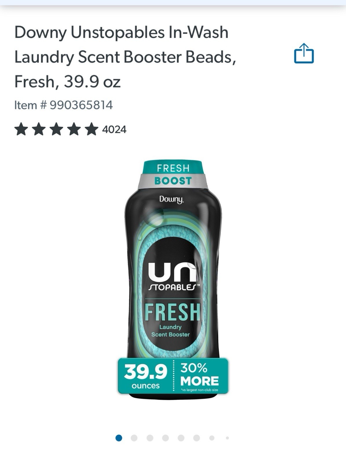 (pack Of 2 )Downy Unstopables In-Wash Scent Booster Beads, Fresh 39.9 Oz