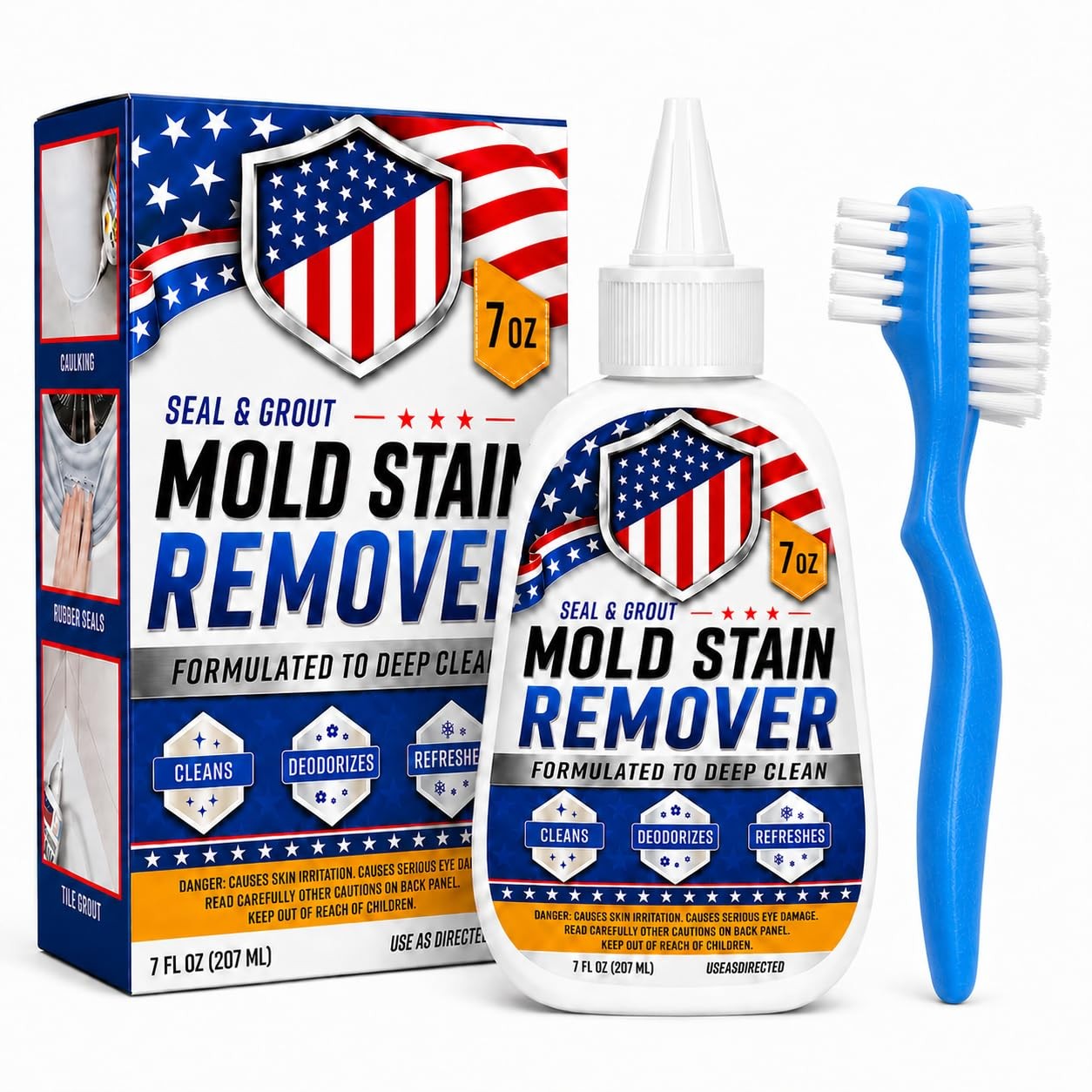 Mold Stain Cleaner Gel 7oz, Powerful Thick Stain Remover with Brush Applicato…