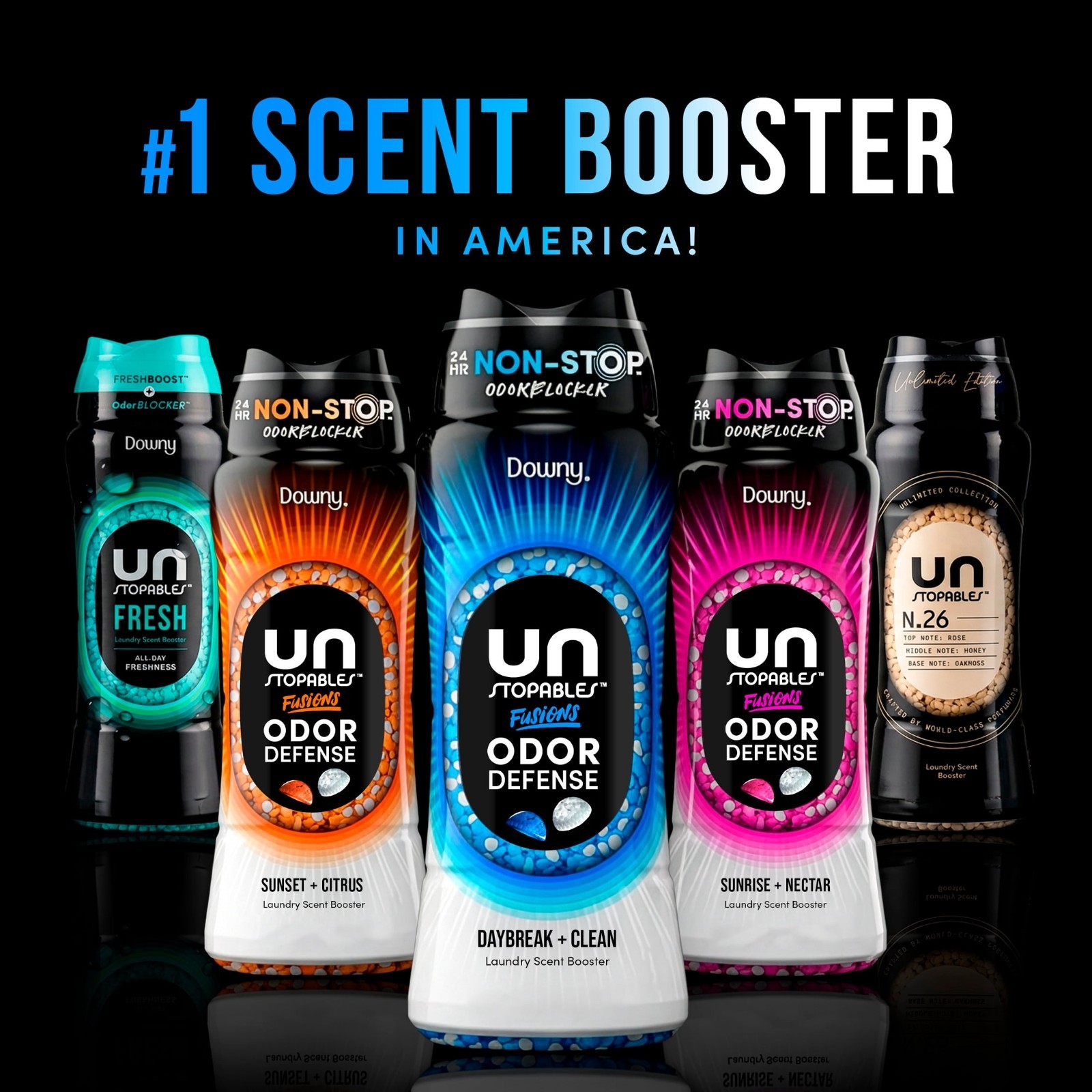 Downy Unstopables Fusions Odor Defense In-Wash Scent Beads Daybreak Clean 21.1oz