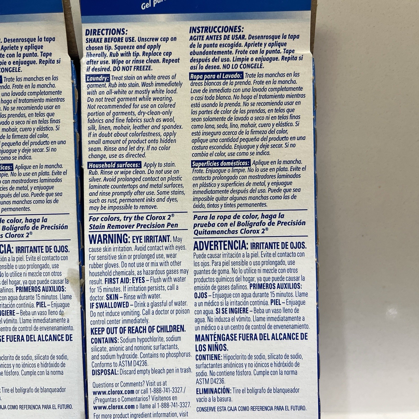 2 New Clorox Bleach Pen Gel For Whites Dual Tipped Discontinue 2oz Laundry Stain