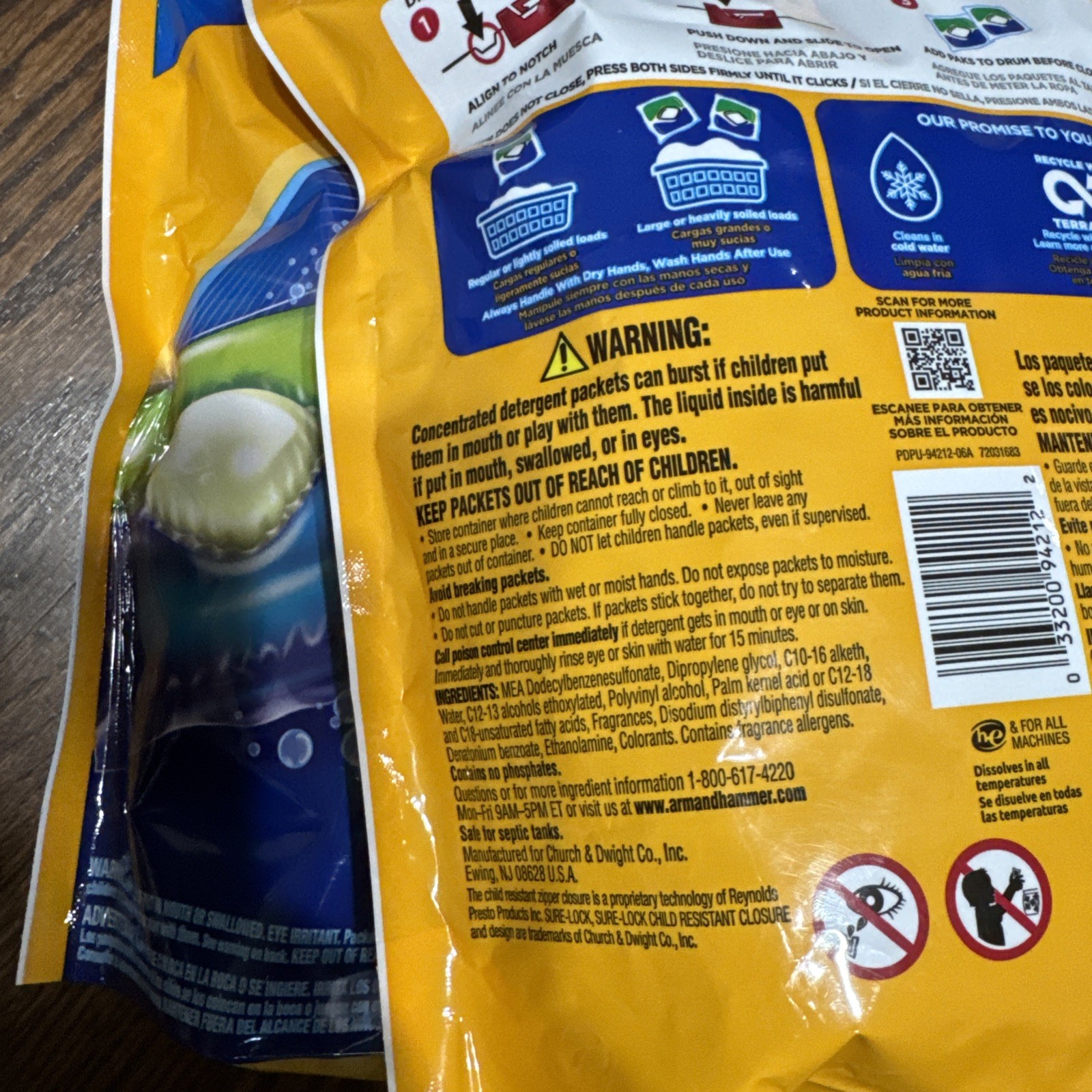 4x Arm & Hammer 5-in-1Detergent Pacs Fresh Scent 42 Count Stain Remover Power