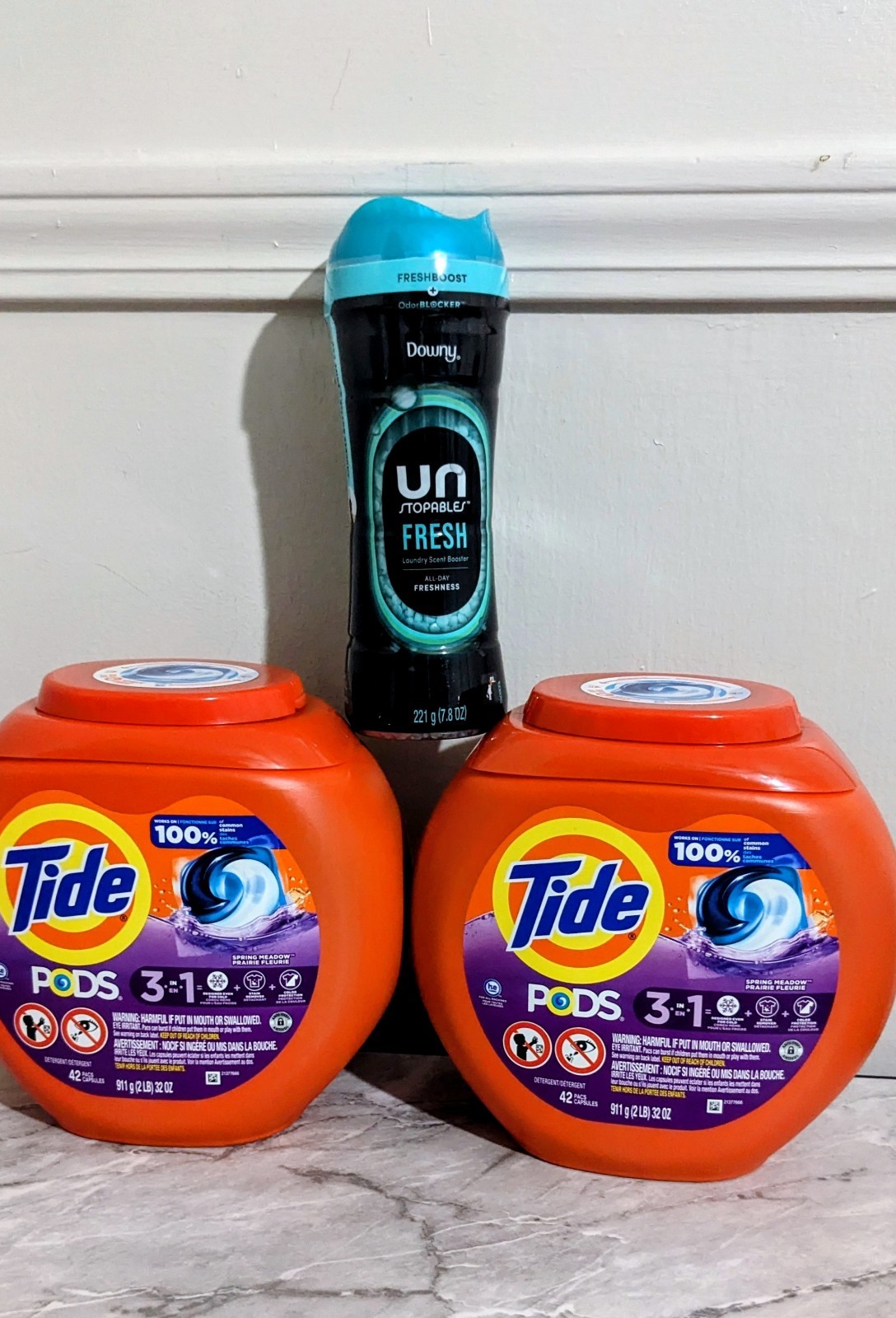Tide Pods 3-in-1 He 42 CT Laundry Pacs Spring Meadow Scent 2 Pack Free Downy New