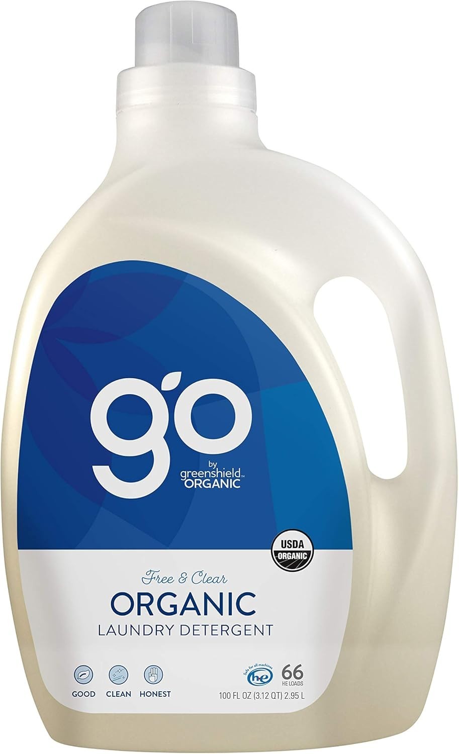 GO by USDA Certified Organic 100 oz. Laundry Detergent – Fragrance-Free & Clear
