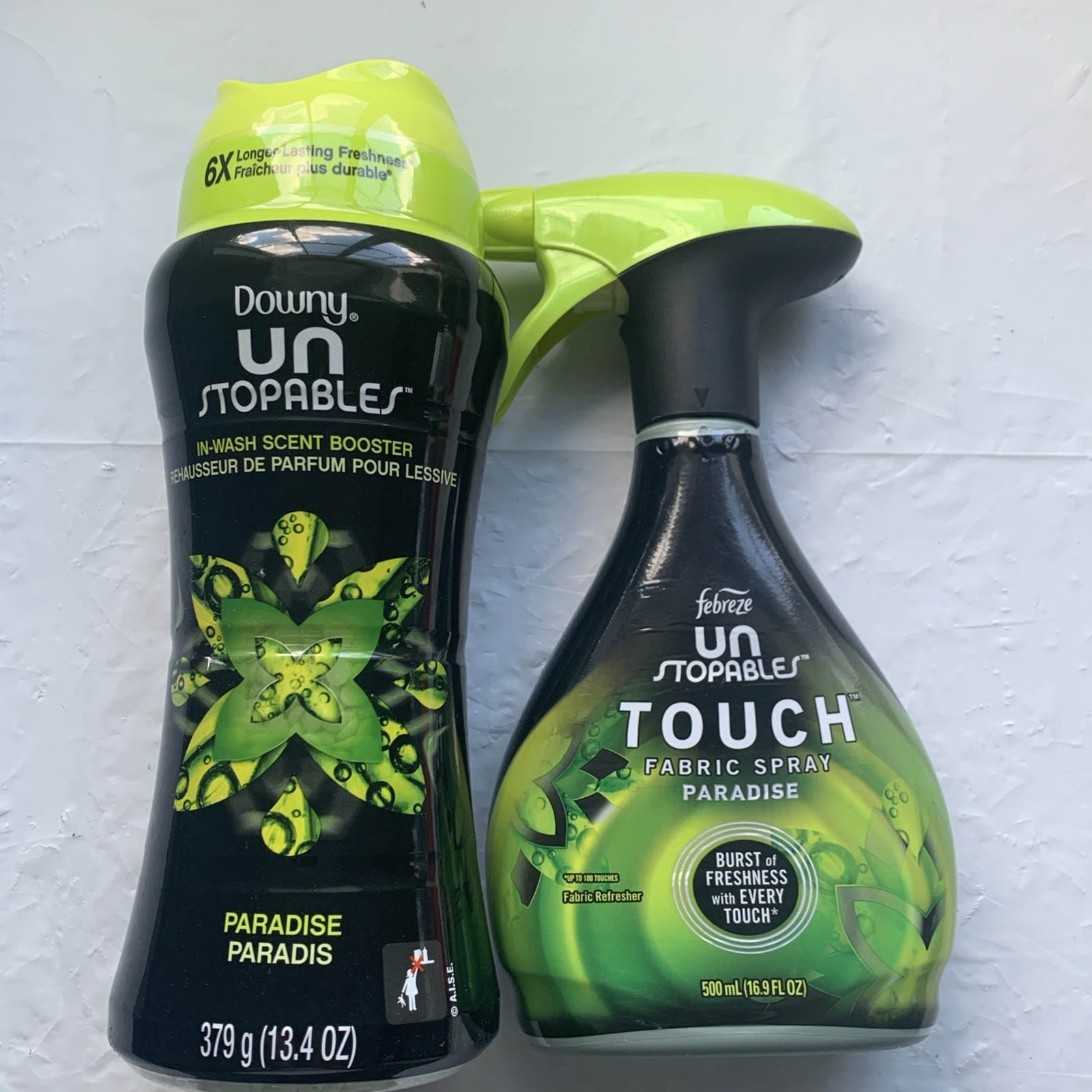 2 Pack Combo Febreze Downy Unstoppables Fabric Spray & Scent Bead Paradise