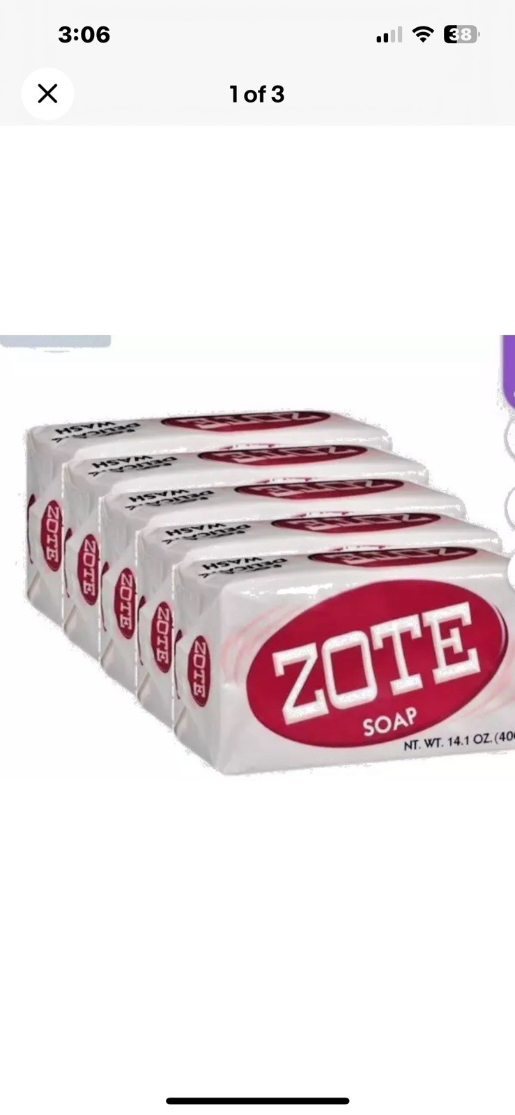Zote pink bar soap laundry detergent lot of 5