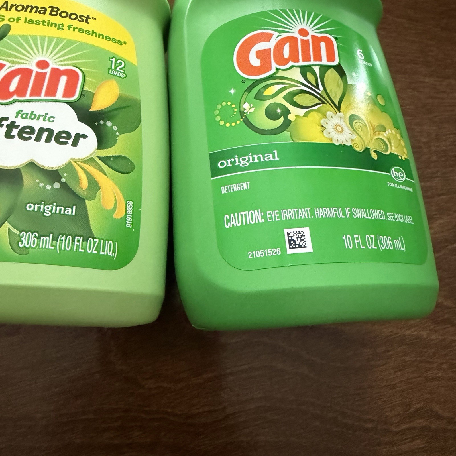 Gain Original Laundry Detergent 10 Oz Travel 6 Loads Softener 10oz Orig 12 Loads