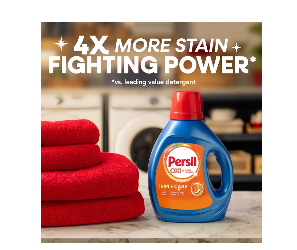 Persil Advanced Clean Oxi+Odor Fighter Liquid Laundry Detergent, 126 fl oz