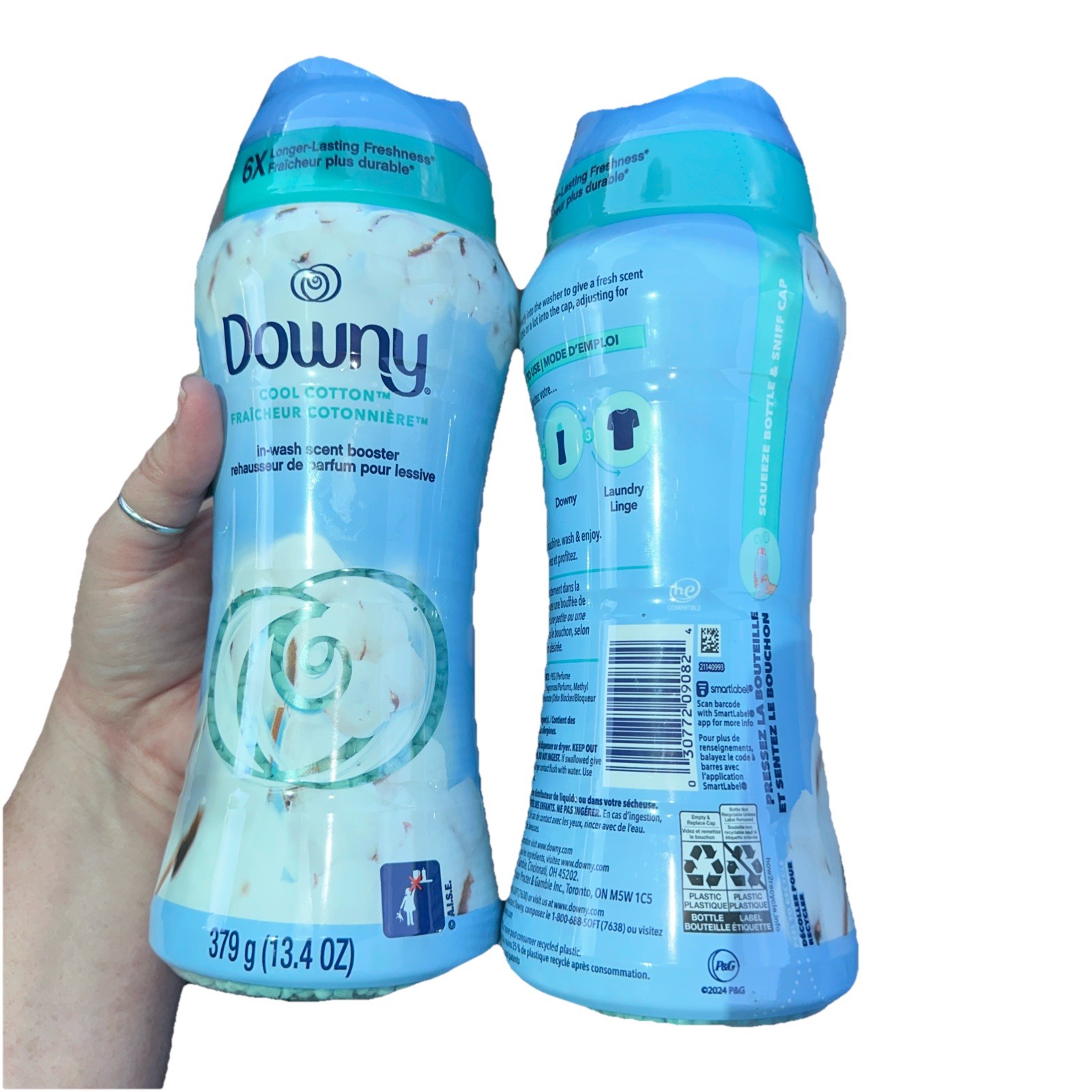 2 Pack Downy 13.4 OZ Cool Cotton In Wash Scent Booster Beads 12 Weeks Freshness