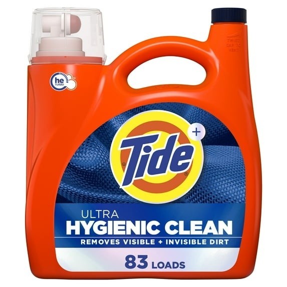 Tide Ultra Hygienic Clean Liquid Laundry Detergent, Original Scent, 117 fl oz, 8