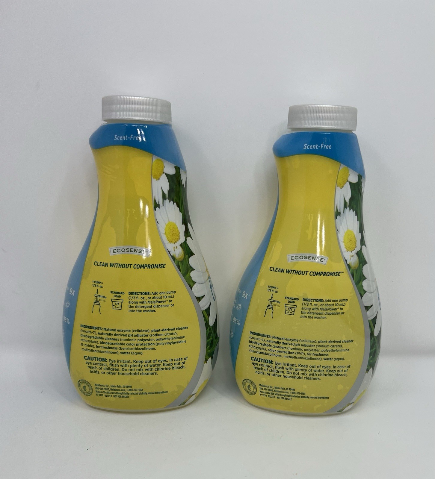 2pk Ecosense Mela Brite Color Booster 9x Laundry Detergent Scent-Free 32oz New