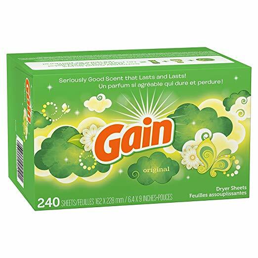 Gain Dryer Sheets, Original Scent, 240 Count (Packaging May Vary)