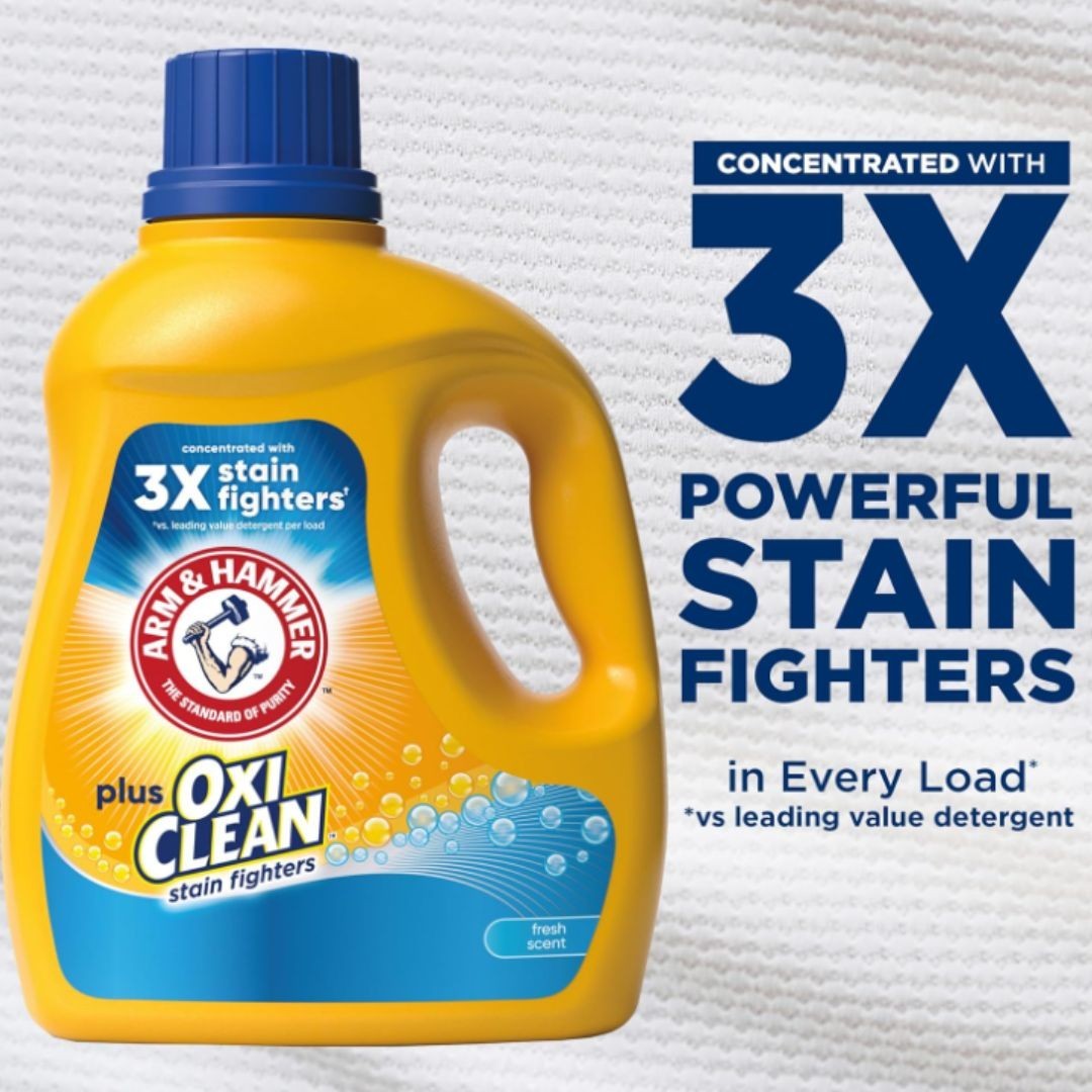 ARM & HAMMER Plus OxiClean Fresh Scent, 77 Loads Liquid Laundry Detergent, 100.5
