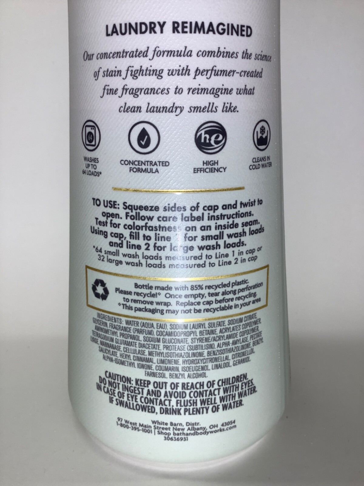 Bath & Body Works Morning Rain HE Laundry Detergent 32 fl oz Orange Flower Musk