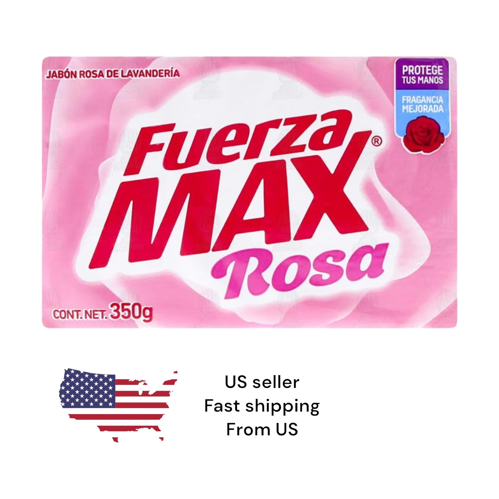 Fuerza Max Rosa Jabón Para Lavar 350g🧼/Fuerza Max Pink Laundry Soap Bar 12oz🧼