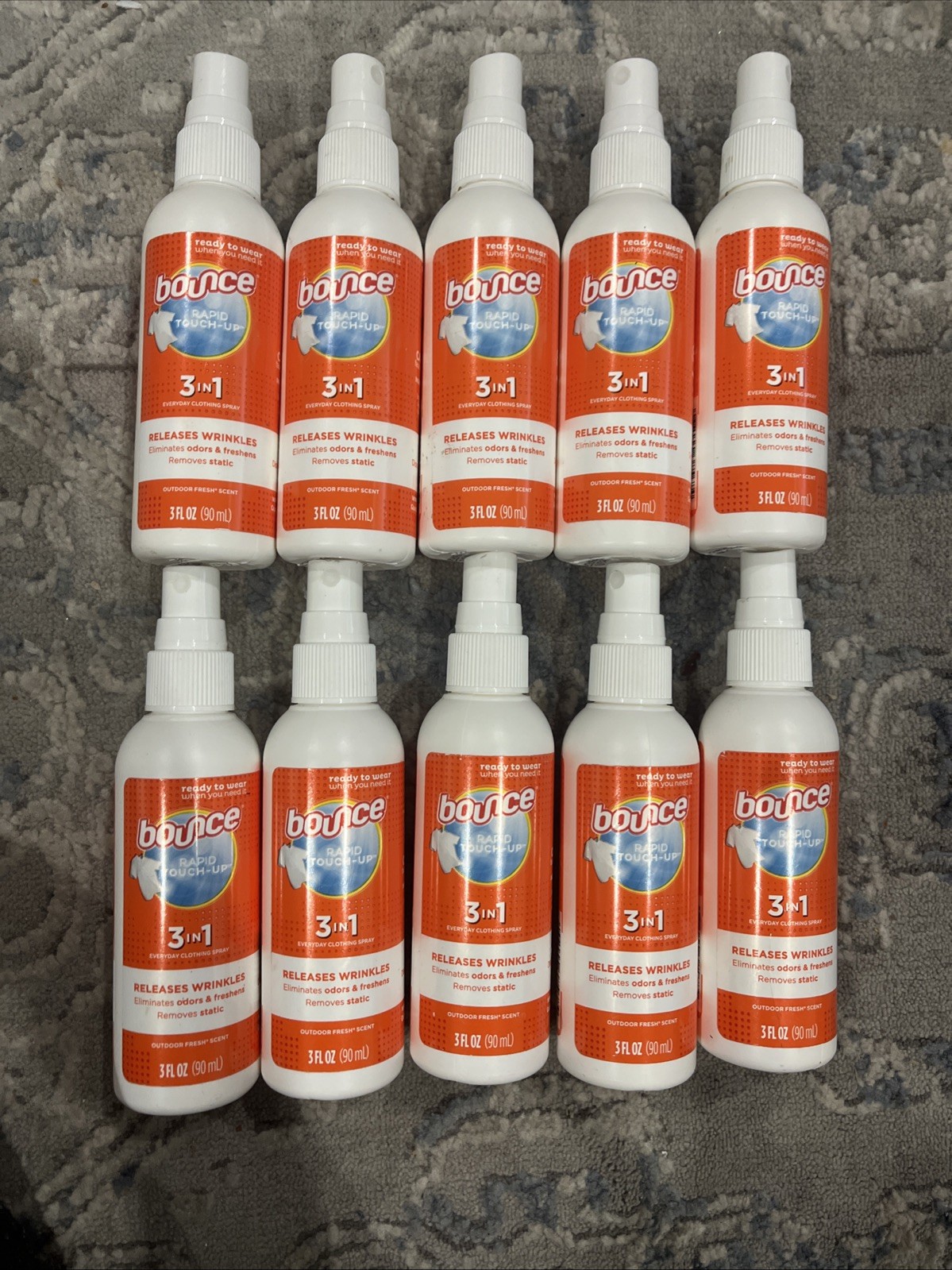 Bounce 3 in 1 Anti Static & Instant Wrinkle Release, Odor 3 Fl Oz – 10 Pack