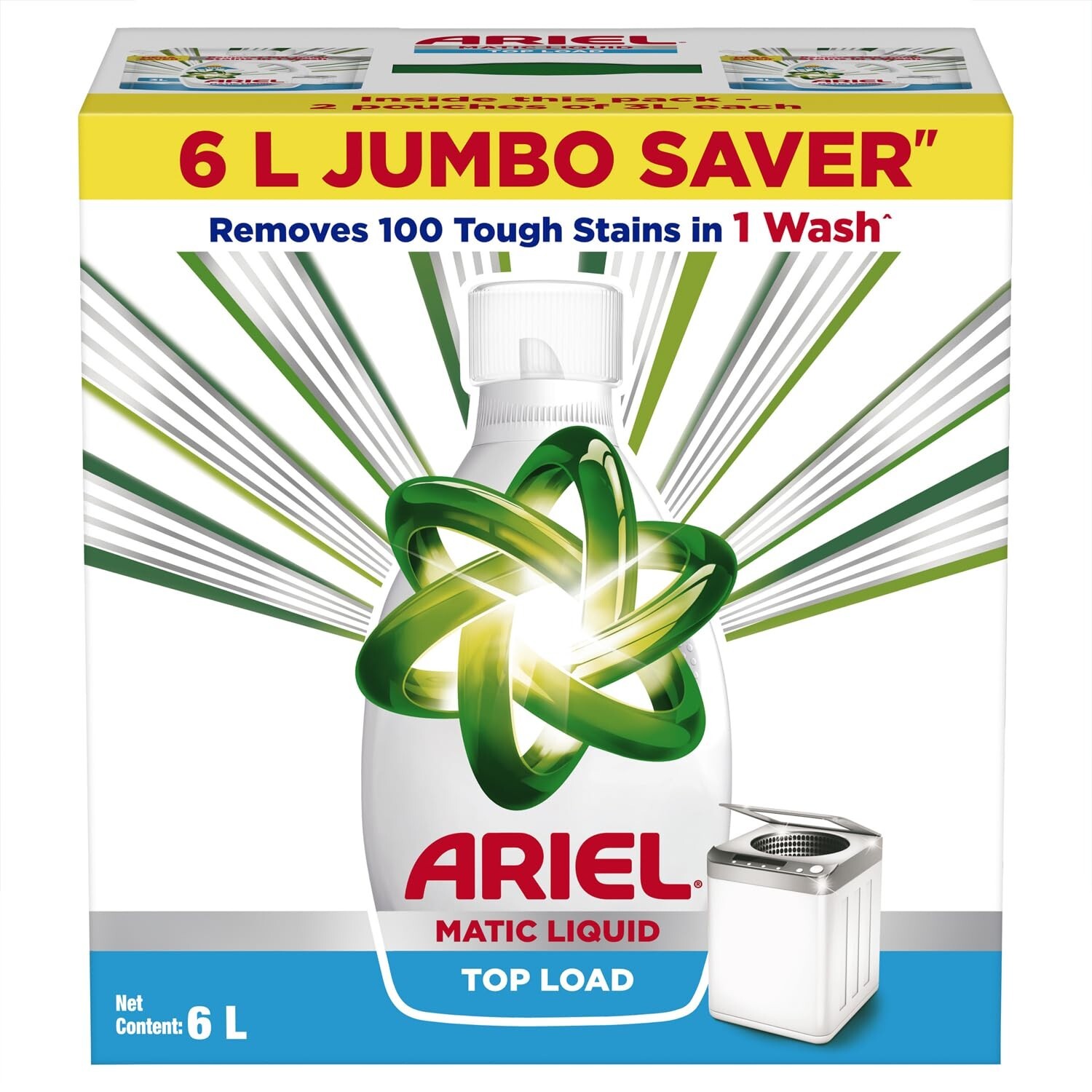 Ariel Liquid Detergent Top Load – 6L Jumbo Saver