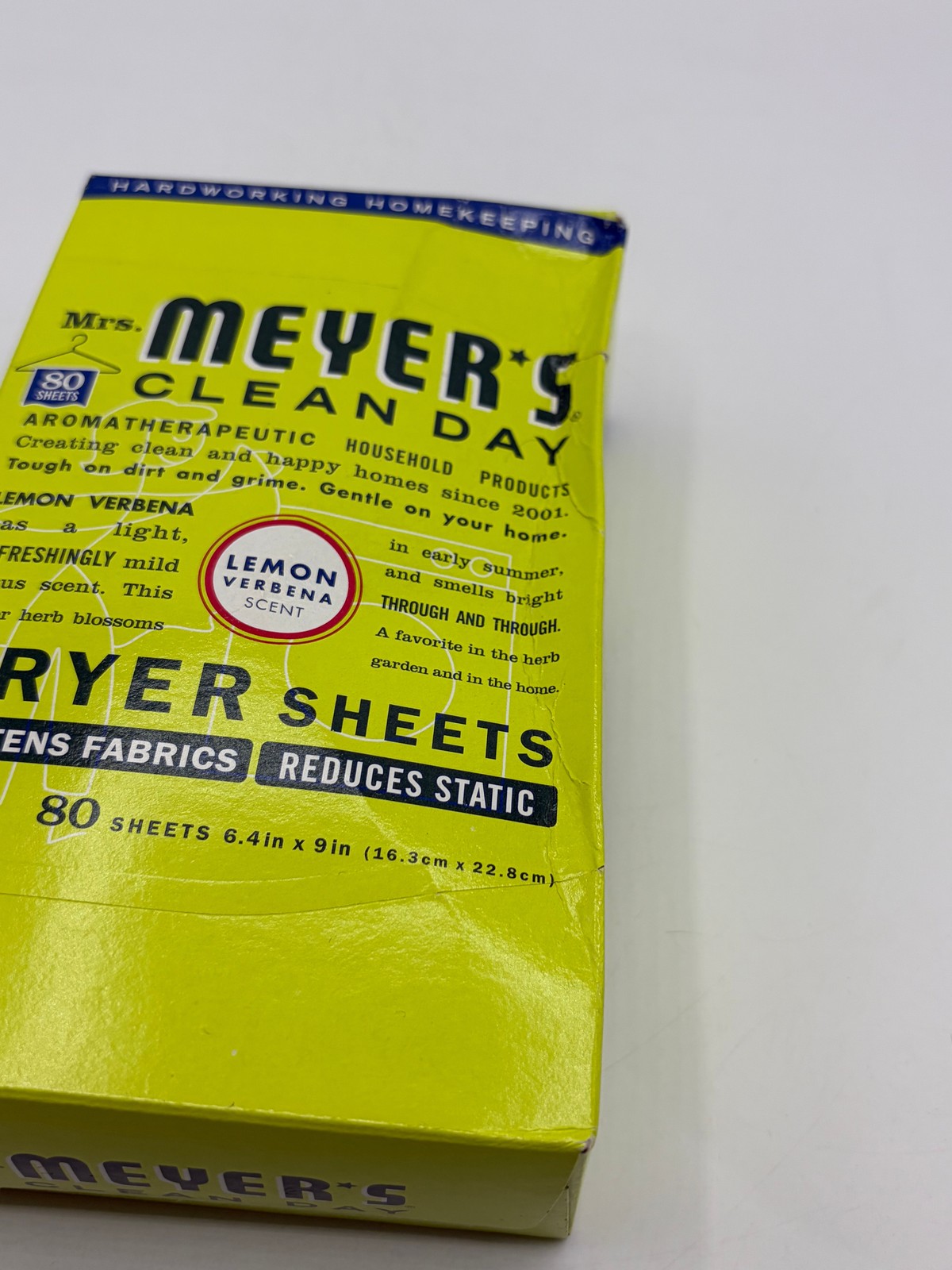 4 Mrs. Meyer’s Clean Day Dryer Sheets Lemon Verbena Scent 80 Count Boxes