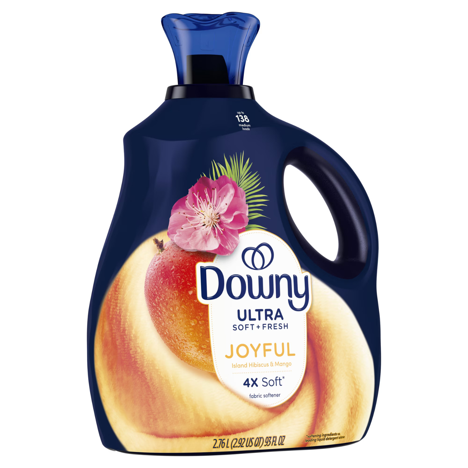 Downy Ultra Soft Fresh Island Hibiscus Mango Liquid Fabric Softener Care, 3 Pack