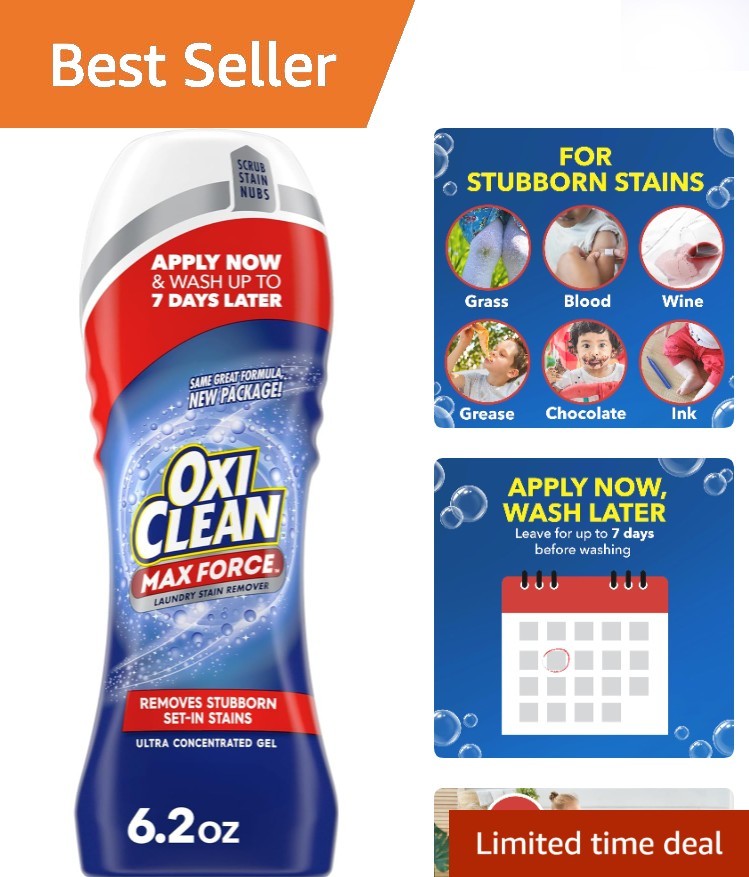 Max Force Laundry Stain Remover Gel Stick, 6.2 fl oz – Effortless Stain Solution