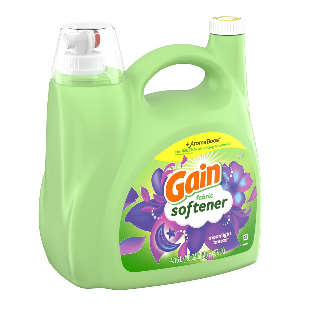 2 Pack Gain Liquid Fabric Softener, Moonlight Breeze Scent, 140 fl oz, 190 Loads