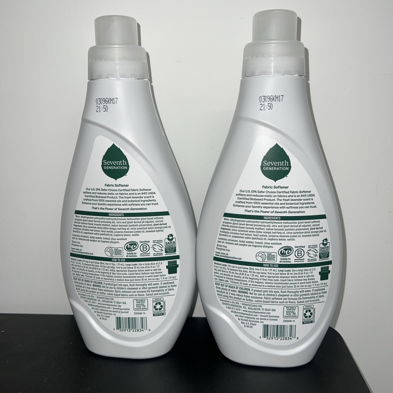 Seventh Generation Lavender Fabric Softener 32 oz 2 Pack Bundle Natural New