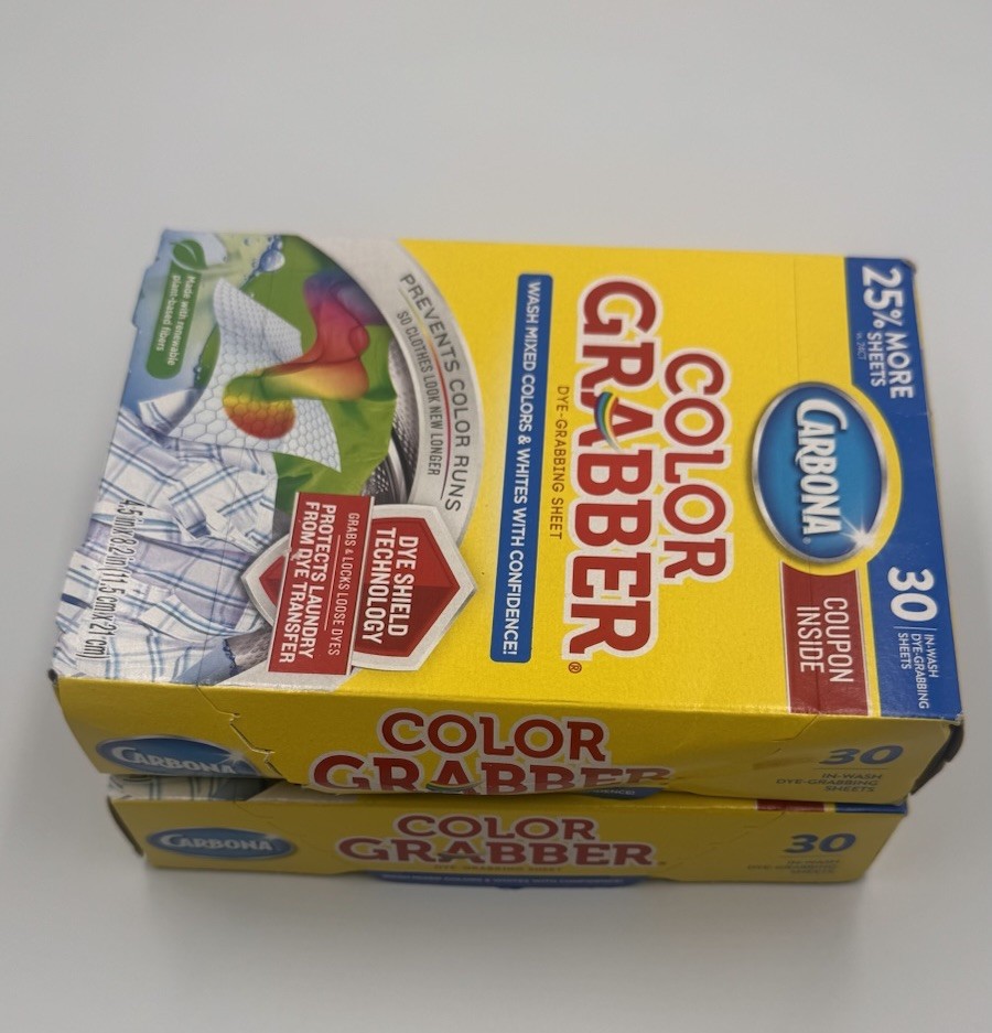 Color Grabber™ Dye Grabbing Sheet 2 Box Lot 30 Sheets/Box Mix Whites & Colors