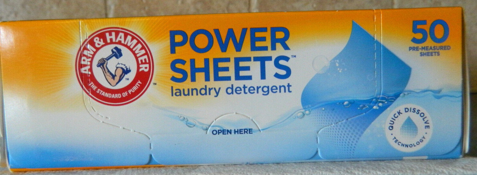 Arm & Hammer Power Sheets Laundry Detergent, Fresh Linen 50ct, up to 100 Small