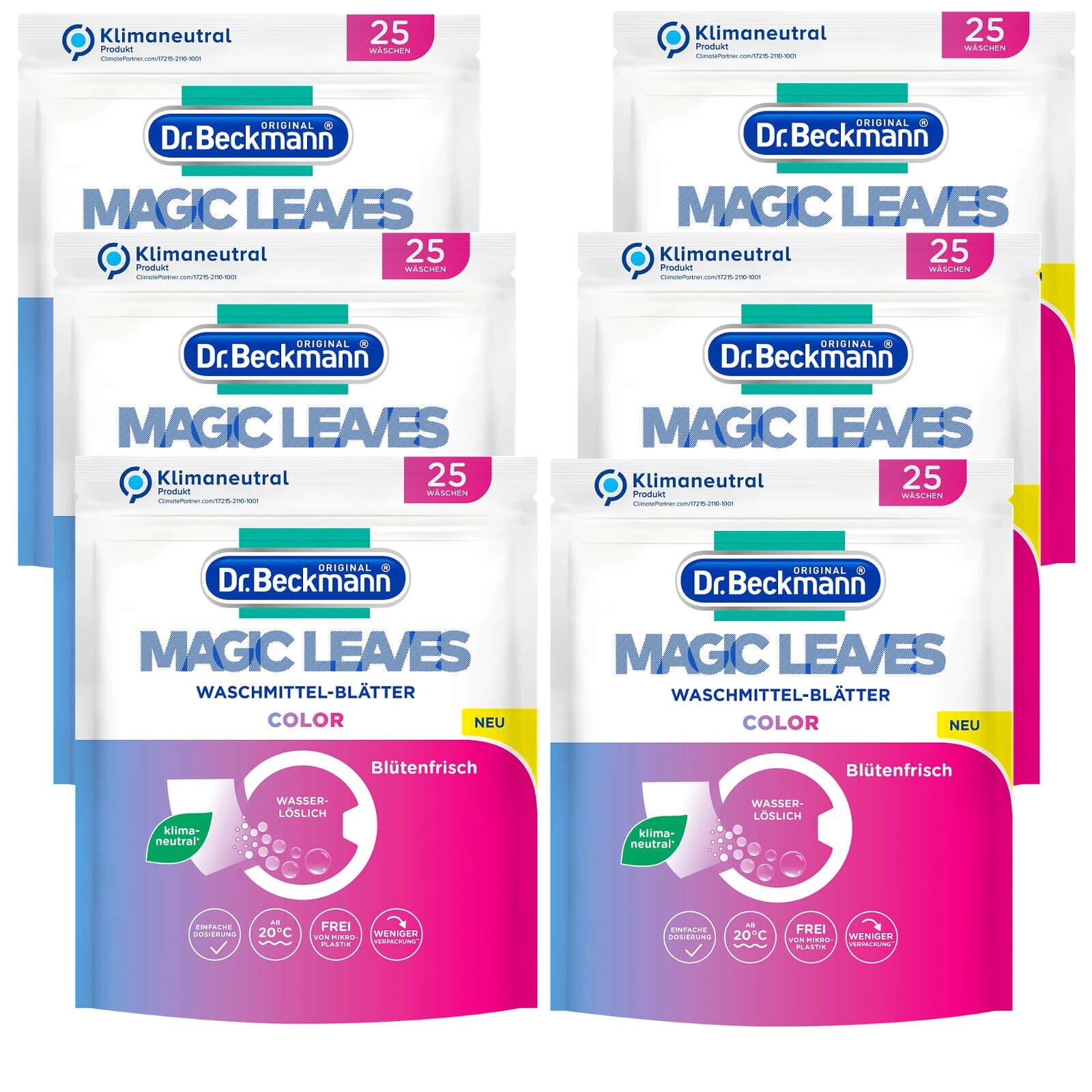 Dr. Beckmann detergent sheets color 6 x magic leaves 25WL universal from 20° C