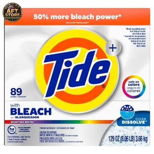 Tide Original Plus Bleach HE Laundry Detergent Powder – 129oz