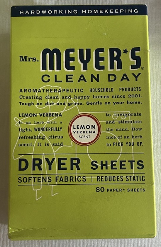 Mrs. Meyer’s Clean Day Dryer Sheets Lemon Verbena 80 Paper Sheets NEW