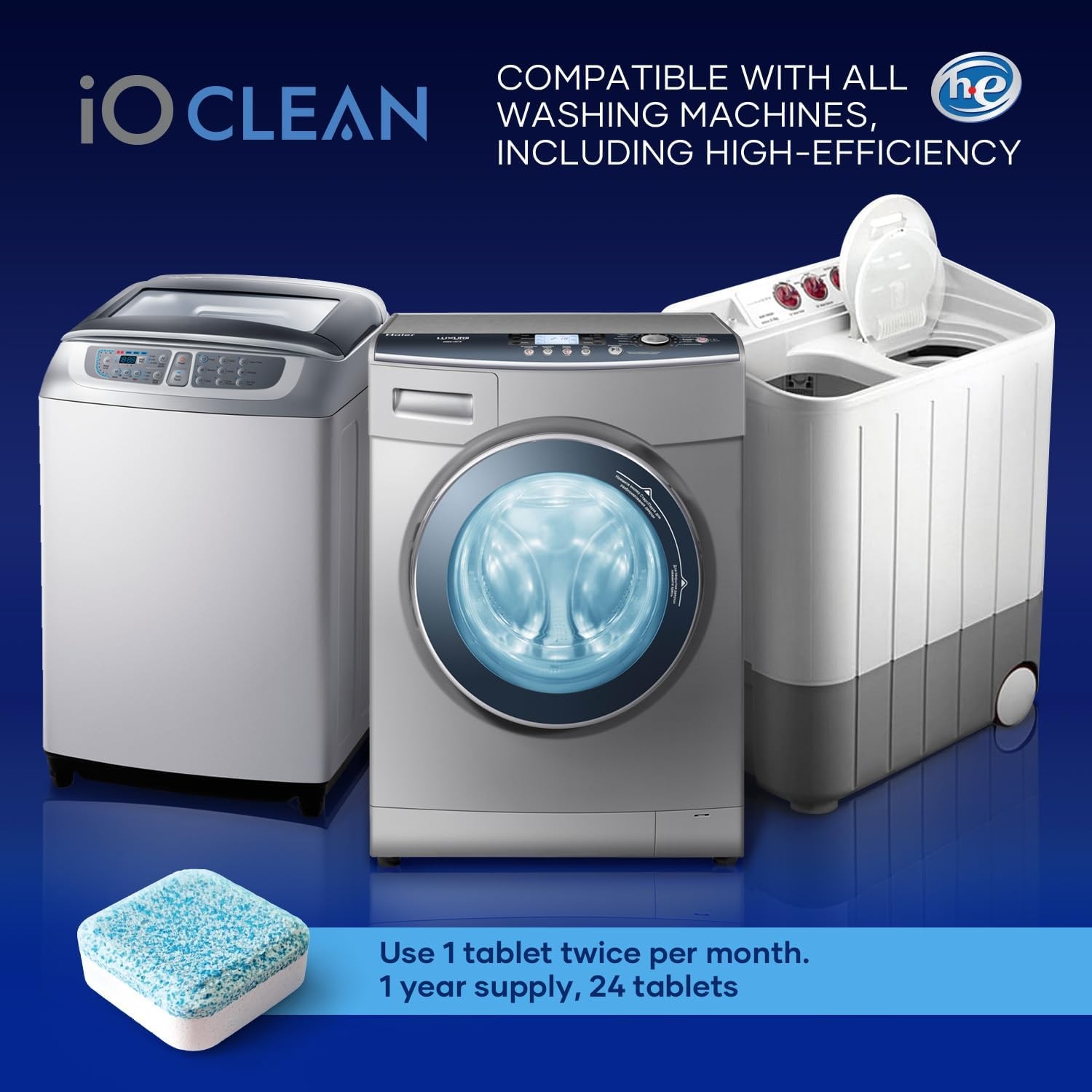 Washing Machine Cleaner and Descaler Tablets 24 Pcs – Deep Clean and…