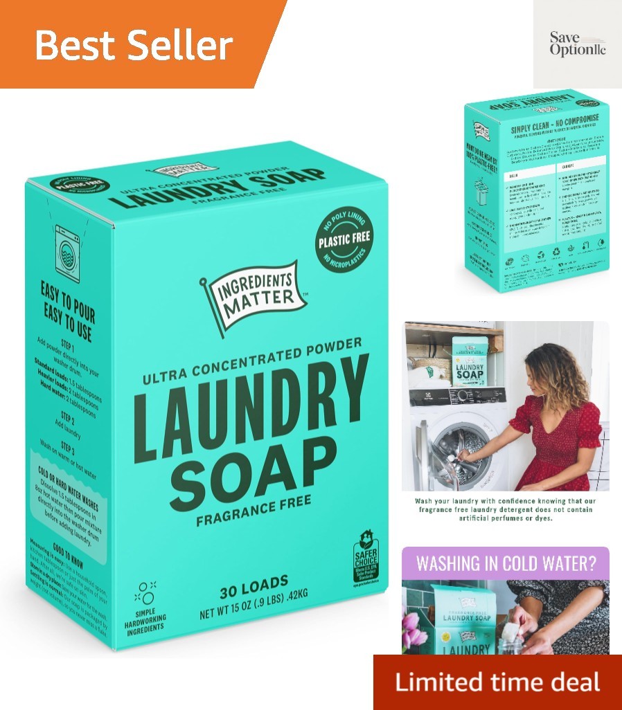 Powder Laundry Soap – Fragrance Free, Hypoallergenic Detergent, Natural & Eco…