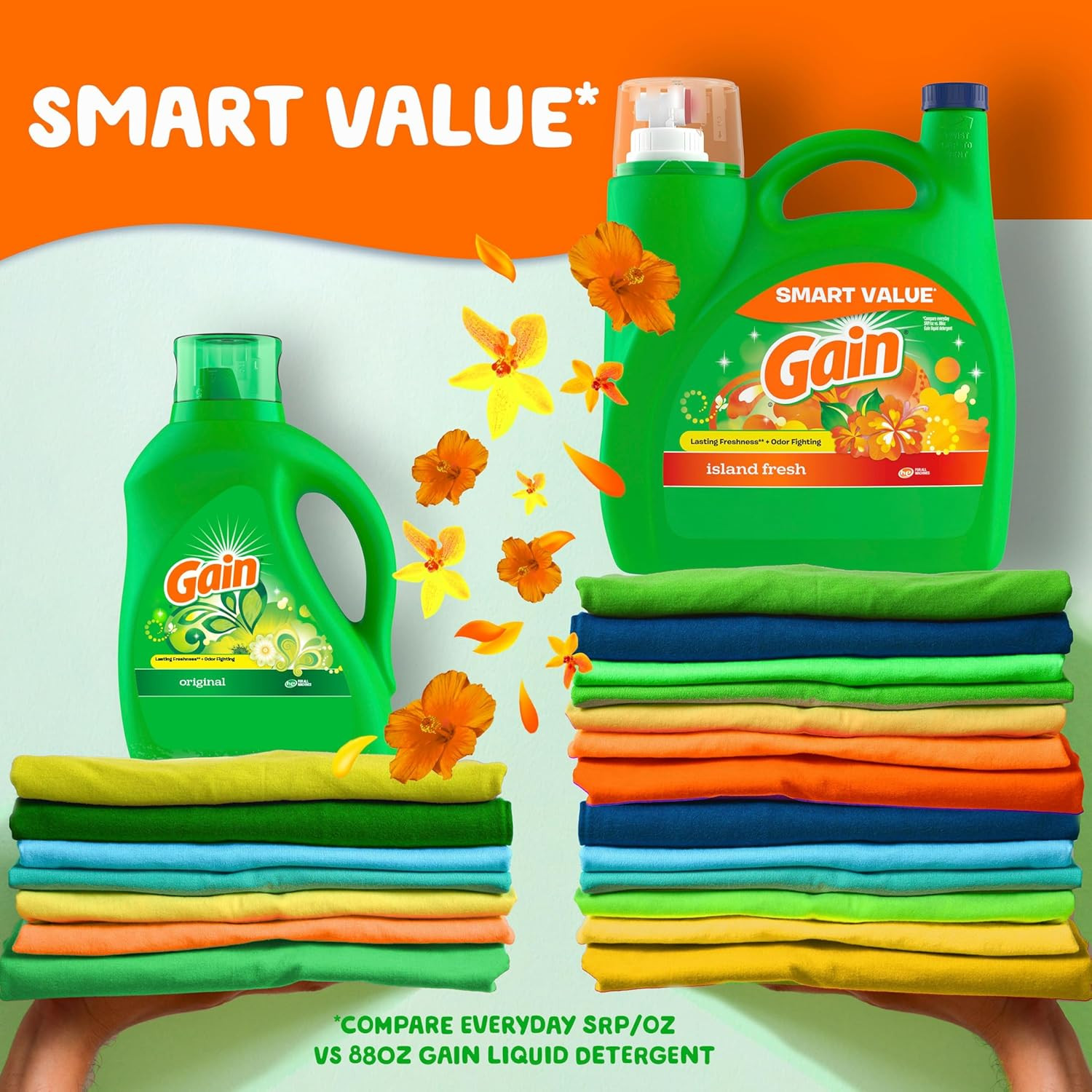 + Aroma Boost Liquid Laundry Detergent, Island Fresh Scent, 107 Loads, 154 Fl Oz
