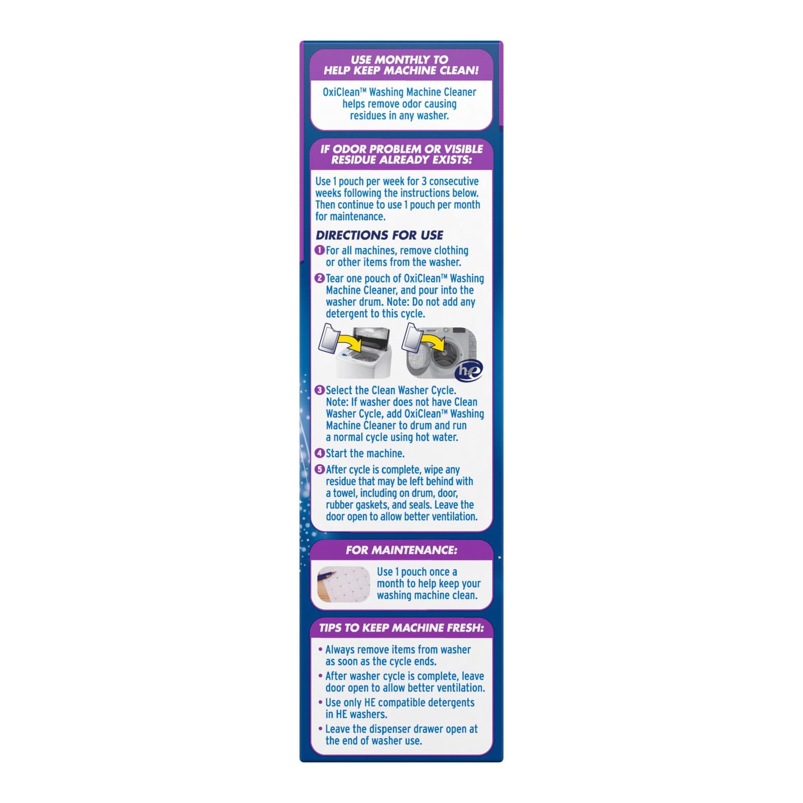 OxiClean Washing Machine Cleaner with Odor Blasters 4 Count