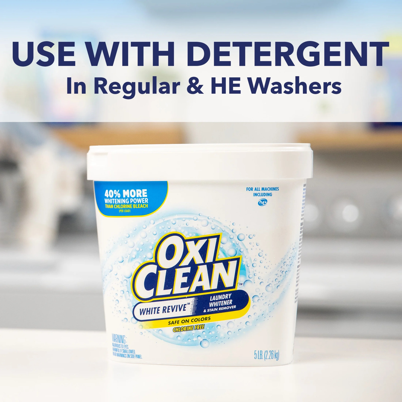 White Revive Laundry Whitener and Stain Remover Powder, 5 Lb