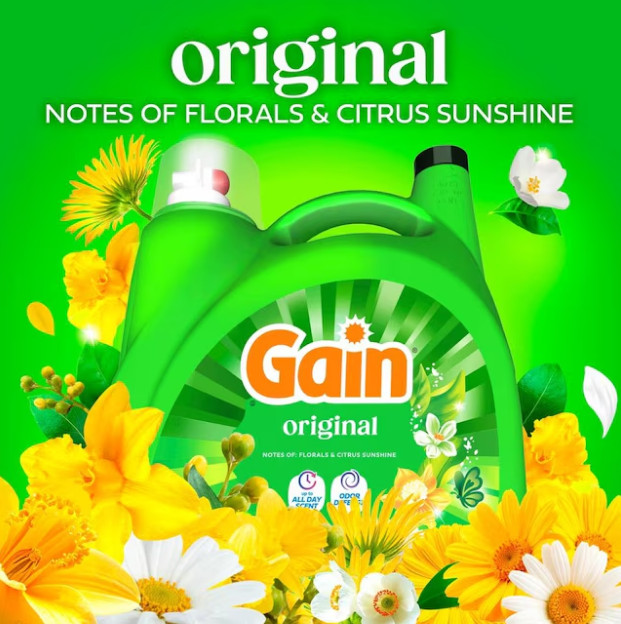 (2 Pack) Gain Original Original HE Laundry Detergent 100 Loads 132 -fl oz