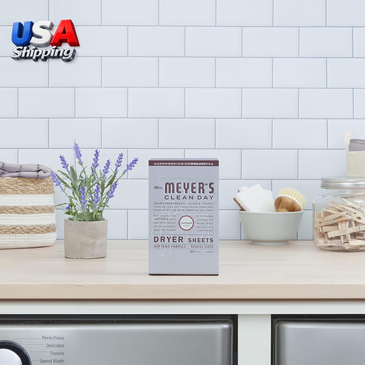 CLEAN DAY Dryer Sheets, Lavender, 80 Ct