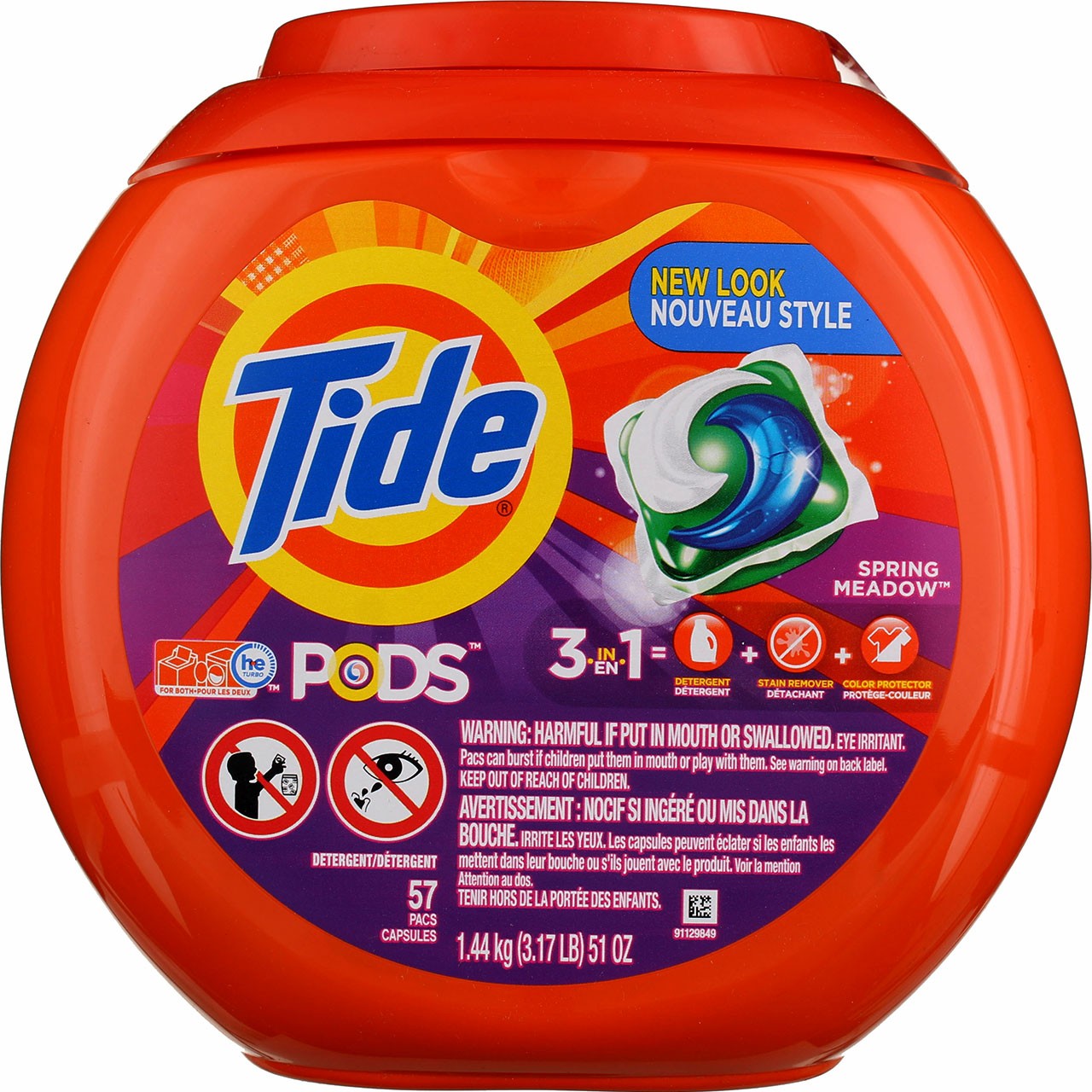 4 Pack Tide Pods Laundry Detergent Pacs, Spring Meadow, 51 oz, 57 Ct