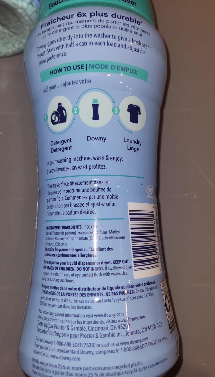 3 Pack Downy 13.4 OZ Cool Cotton In Wash Scent Booster Beads 12 Weeks Freshness