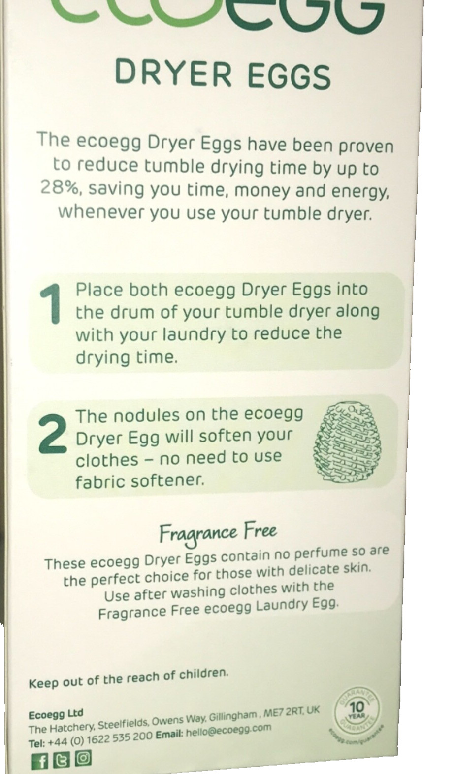 ECOEGG 🇬🇧 FRAGRANCE FREE Laundry Egg + Dryer Egg – 210 WASHES (Up To a Year)