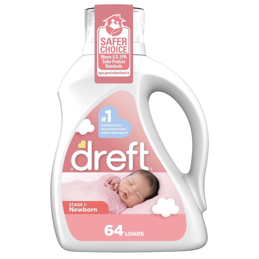 Dreft Newborn Baby Liquid Laundry Detergent, Sensitive Skin, 64 Loads, 92 fl oz