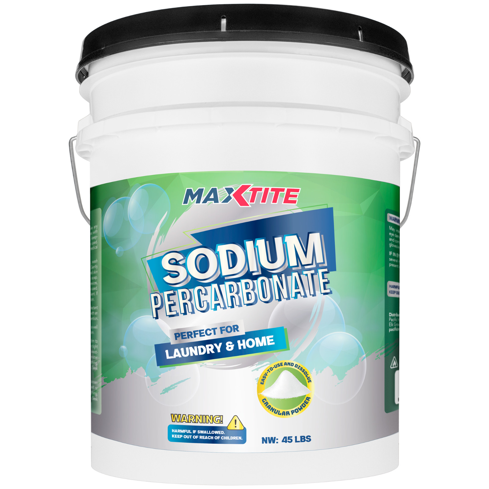 Sodium Percarbonate (45 lbs) – 100% Pure Uncoated Solid Hydrogen Peroxide