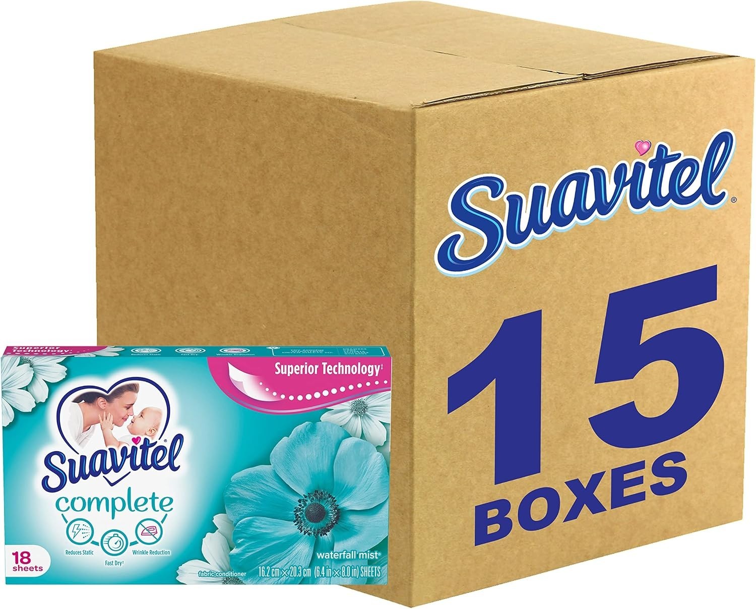 Complete Dryer Sheets, Waterfall Mist Scent, 18 Ct